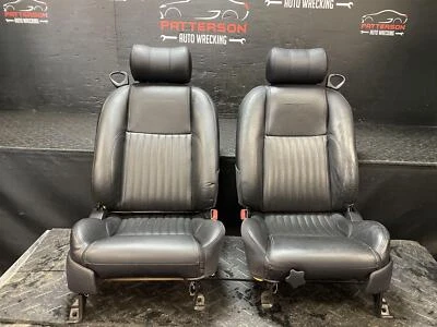 02-05 FORD THUNDERBIRD PAR DE 6 VÍAS ASIENTO DELANTERO ELÉCTRICO NEGRO CUERO RIBETE BW Foto 1 de 4