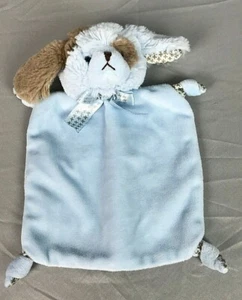 Bearington Collection Blue & Brown Puppy Dog Security Blanket Knotted Corners - Imagen 1 de 2