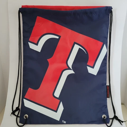 Texas Rangers MLB Drawstring Backpack Cinch Sack 2-Sided Red Blue Logo 18" x 14" Cover