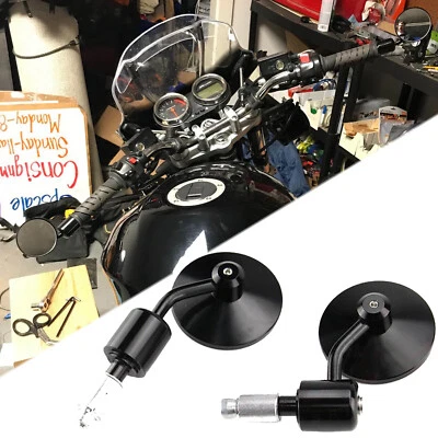 Espejos retrovisores redondos de extremo de manillar de 7/8" para motocicleta Suzuki Bandit GSXR600 Foto 1 de 4