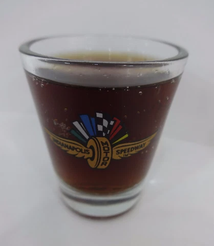 New Indianapolis Motor Speedway Beveled Shot Glass IMS Indy 500 Brickyear 400 Cover