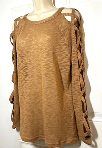 Reverse Blouse Women's Size Small Cold Shoulder & Sleeves Lightweight Top - Picture 1 of 7