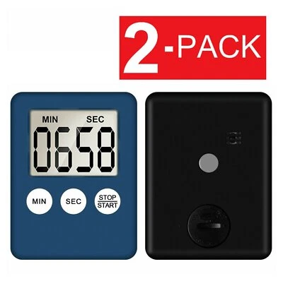 2PCS Magnetic LCD Digital Kitchen Large Timer Loud Alarm Count-Down Up Clock - Image 1 of 4