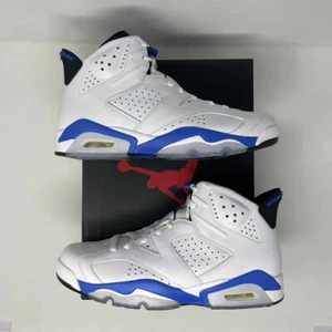 Air Jordan 6 Retro Sportblau 2014 384664 107 weiß/Sportblau-Schwarz Gr. 10 - Bild 1 von 8