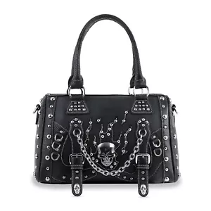 Nuovi teschi, spigolosi, catene, borsa nera borchie, borsa, spedizione gratuita - Foto 1 di 4