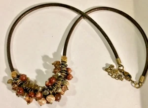 Premier Designs Necklaces (1) Caramel Latte & (1) More Imagination Brown #20316 - Picture 1 of 8