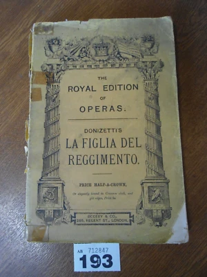 DONIZETTI La Figlia Del Reggimento - Royal Edition Opera Score / Boosey & Co. - Image 1 of 4