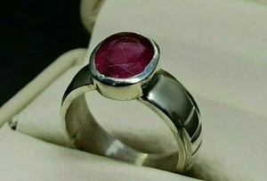 Natural Round Cut 5 Ct Pigeon Red Ruby Sterling Silver 925 Handmade Women Ring - Picture 1 of 12