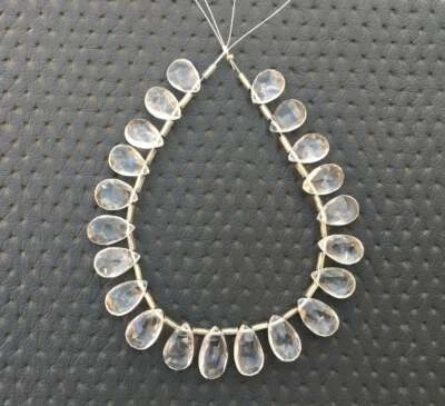 Piedras preciosas transparentes cuentas de pera cristal natural cuarzo piedras preciosas 20 piezas facetadas Foto 1 de 4