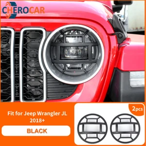 Front Light Covers Headlight Bezel Guards For Jeep Wrangler JL JT 18+ Exterior - Picture 1 of 13