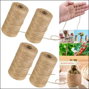 New 1304 Feet Jute Twine String Hemp Rope 2mm 3Ply Natural Burlap Cord Rolls DIY - Picture 1 of 7