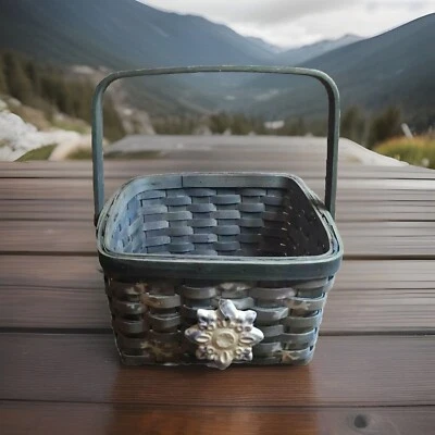 Handled Basket 8in x 7in x 4.5in Blue - Image 1 of 4