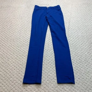 F&F Chino Pants Womens 26x30 Blue Skinny Cotton Solid Low Rise Stretch Slacks - Picture 1 of 12