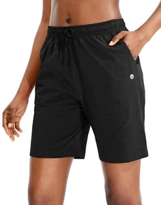 Women's Bermuda Shorts Jersey Shorts with Deep Pockets 7" Long Shorts for Wom... - Picture 1 of 6
