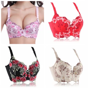Women Padded Push Up Bra Brassiere Lace Bra Add 2 Cup Sexy Nightwear Plus Size - Picture 1 of 24