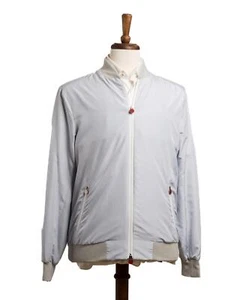 Kiton $ 2.250 Neu mit Etikett hellgrau Reißverschluss Polyester Blouson Bomberjacke M (50 IT) - Bild 1 von 5