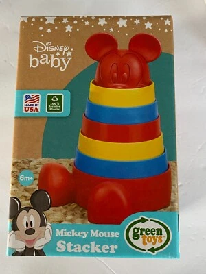 NEW Disney Baby Mickey Mouse Stacker Stacking Toy Green Toys 6+ months - Image 1 of 4