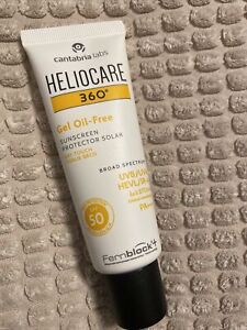 Heliocare 360 Oil-Free Gel SPF 50, 50ml Gel Sunscreen For Face/Daily UVA No Box