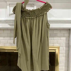 Top túnica de algodón ligero verde cactus Escada con batas y cinturón talla 42 XL - Imagen 1 de 9
