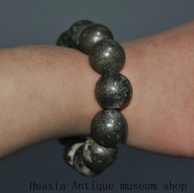 4.2" Coleccionar Raro China Antiguo Meteorito Hierro Pulsera Cadena de Mano Foto 1 de 4