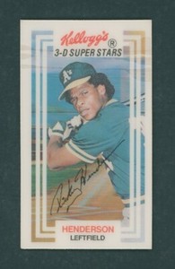 1983 KELLOGG'S #8 RICKEY HENDERSON (FAIR/GOOD) MULTIPLE CRACKS / A'S - HOF 6