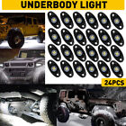 24 Pods Led Rock Trailer Tow Boat Lights Kit Offroad Truck Underbody Neon Music