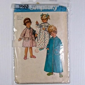 Bata o camisón vintage en dos longitudes, niña pequeña talla 1, simplicidad - Imagen 1 de 2