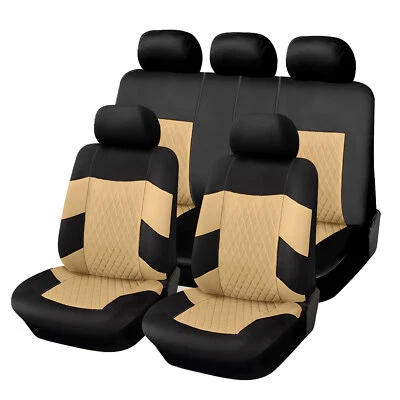 Funda protectora de asiento de coche para TOYOTA tela premium delantero trasero cojín completo beige Foto 1 de 4
