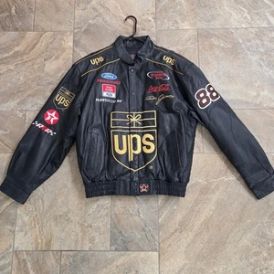 UPS Dale Jarrett 88 Nascar Racing JH Design Leather Jacket Mens Large - Picture 1 of 10