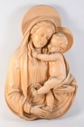 C66U27- Holz Relief Madonna mit Kind signiert F.Graf 20.Jh