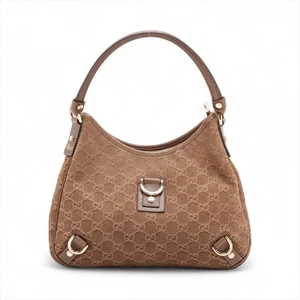 Gucci Gamuza X Cuero Bolso de Hombro Marrón 130738 - Imagen 1 de 11