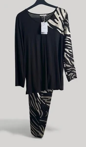 Louis Feraud Paris Schlafanzug / Pyjama, Gr. 44, Schwarz, Silber, Baumwolle, NEU - Bild 1 von 3