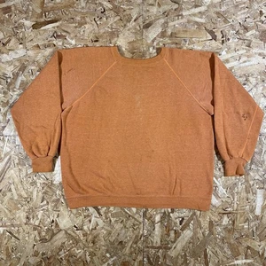 Vintage 50s Penney's Orange Distressed Sweatshirt Size Large - Bild 1 von 13