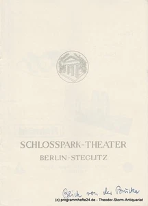 Programmheft Ein Blick von der Brücke. Schlosspark – Theater Berlin 1956 - Bild 1 von 1