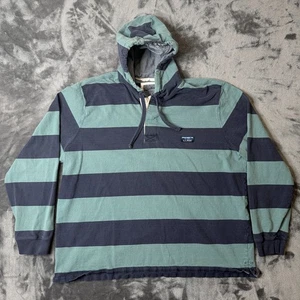 L.L. Bean Rugby Langarm Hoodie Gr. XXL Traditional Fit gestreift türkis navy - Bild 1 von 7