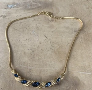 Collar vintage de piedra azul chapado en oro Vendome - Imagen 1 de 1