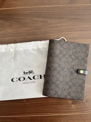 Coach Notebook A5 Size Cover Brown with a storage bag - Image 1 of 4