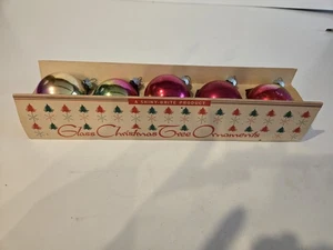 5 Vintage Shiny Brite Ombre Christmas Ornaments in Box READ - Picture 1 of 24