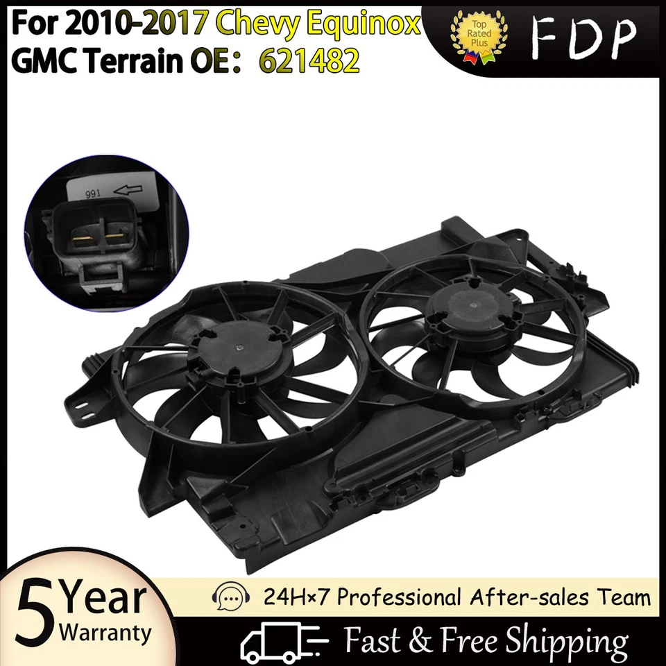 Engine Radiator Cooling Fan Assembly For 2010-17 Chevy Equinox GMC Terrain621482 - Image 1 of 4