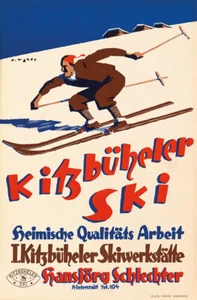Póster de esquí de viaje vintage de Kitzbuheler - Imagen 1 de 1