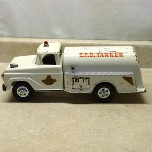 Vintage Tonka weiß 1958 T.F.D. #5 Tanker Feuerwehrauto, Pressstahl, selten! - Bild 1 von 17