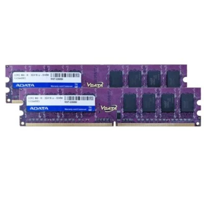 MEMORIE RAM ADATA 4 GB (2 x 2 GB) DDR2 800 MHz - 1,8 V - DIMM - MB CON CPU INTEL - Immagine 1 di 4