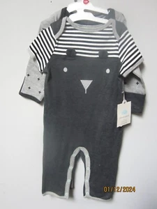 Cloud Island Baby Junge 2-teiliges schwarz/grau Strampler Set Größe 3-6M - Bild 1 von 3