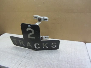 VTG RETIRED RAILROAD TRAIN RAILWAY 2 TRACKS METAL STREET ROAD SIGN & MOUNT - Picture 1 of 18
