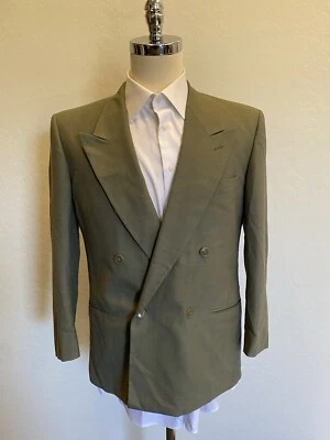 Chaqueta de traje para hombre MANI BY GIORGIO ARMANI talla 39 S doble pecho lana virgen verde Foto 1 de 4