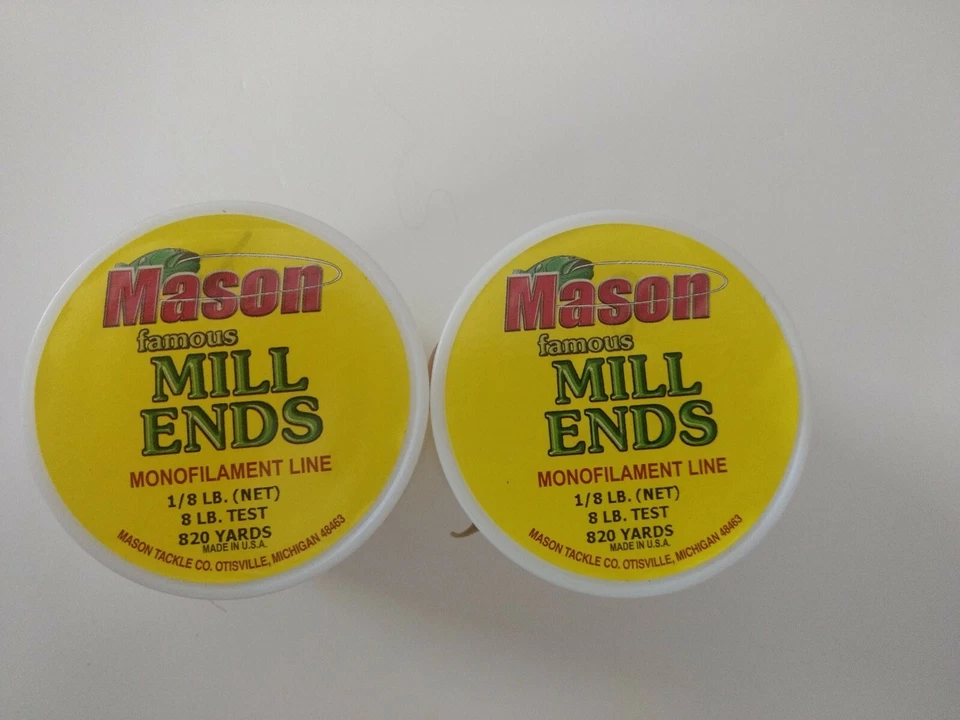 2 rollos de línea de pesca monofilamento de extremos de molino de albañil 8 lb prueba 820 yardas cada uno Foto 1 de 1