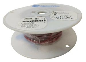 100' Alpha 461816 RD005 18AWG Stranded Bare Copper Hook Up Wire Red PVC 600V NEW - Picture 1 of 6