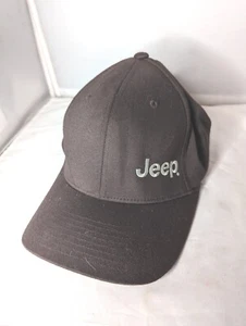 Jeep Flexfit Cap Hat Brown Embroidery Mens Size S-M Yupoong Stretch - Picture 1 of 3
