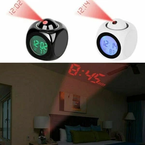 LED Alarm Clock Digital Projection LCD Display Voice Talking Projector Snooze - Picture 1 of 12
