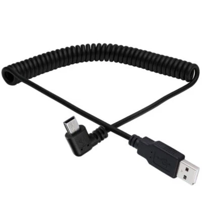 USB A 2.0 to Mini USB 5Pin Data Charging Coiled Cable | Male to Male | 1m - Image 1 of 3